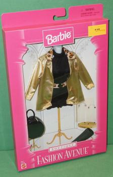 Mattel - Barbie - Fashion Avenue - Boutique - Gold Lame & Black Mini Dress - наряд